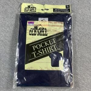 Old Mill Men's Heavyweight Pocket T-Shirt XL Navy Blue